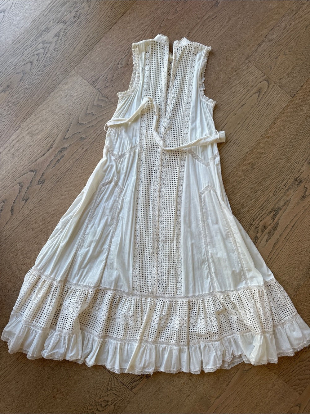 Zimmermann Ivory Crochet Maxi Dress with Tie Waist - Picture 4 of 6